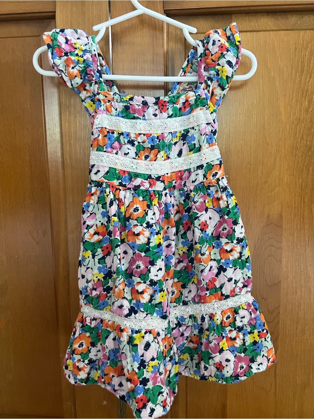 GAP Girls Floral Lace-Trim Sundress - White, Orange, Pink, Green, Blue, Purple